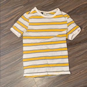Yellow and white striped shirt